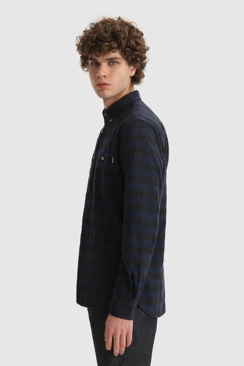 Camicia Uomo in flanella di cotone Blu WOOLRICH- Francavilla Moda